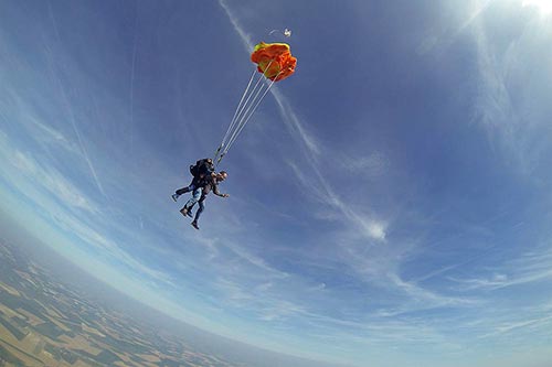 Saut en tandem - L'ouverture du parachute